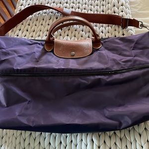 Longchamp purple expandable bag
